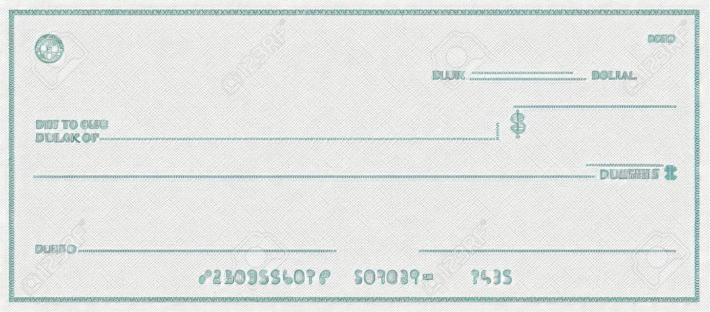 Blank bank check, checkbook check template for dollars payment, vector mockup. Bank payment check or money voucher and cash pay check certificate, dollar bill paycheck with guilloche pattern