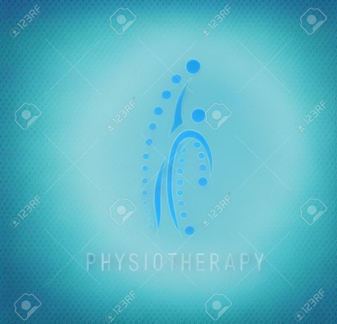 Physiotherapy, body massage icon. Physiotherapy doctor, rehabilitation medical center or back pain treatment clinic vector icon. Chiropractic massage practice symbol or sign with healthy human figure