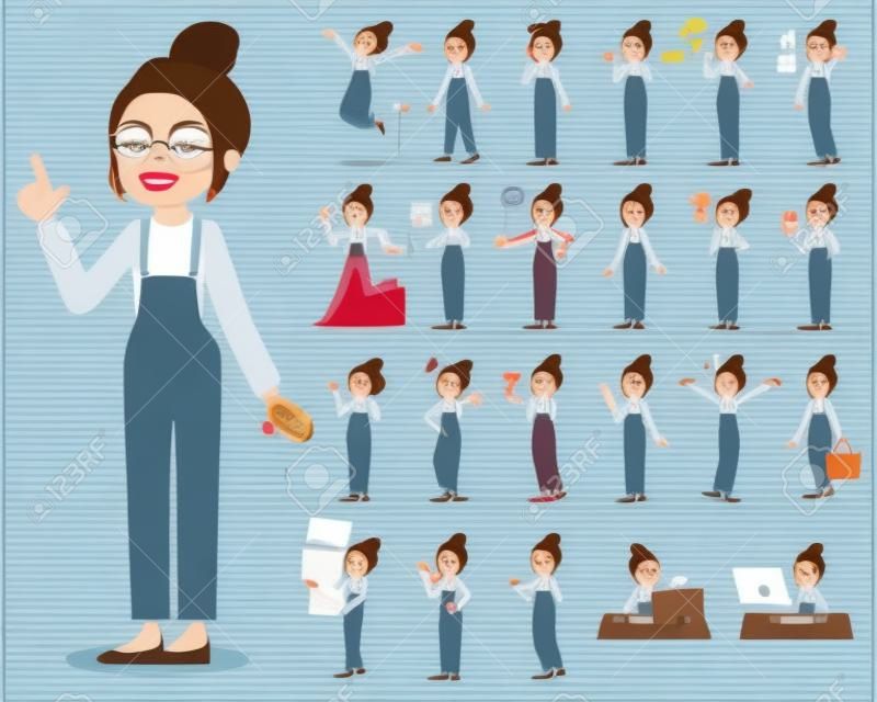 A set of women with who express various emotions.There are actions related to workplaces and personal computers.It's vector art so it's easy to edit.

