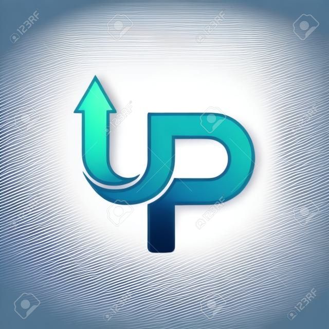 UP icon Template Design Concept. Letter U and P icon vector with arrow combination.