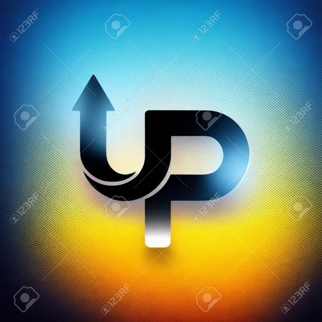 UP icon Template Design Concept. Letter U and P icon vector with arrow combination.