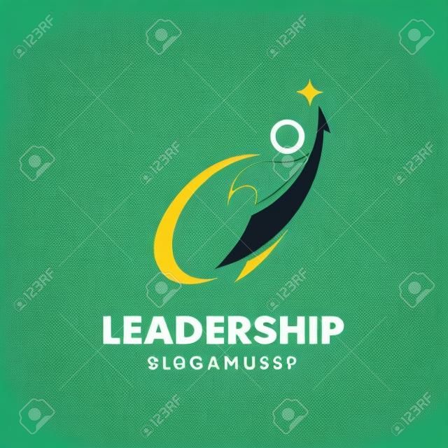 Progettazione del modello di logo di persone di successo. Concetto di marchio di leadership. Illustrazione vettoriale di vita sana.