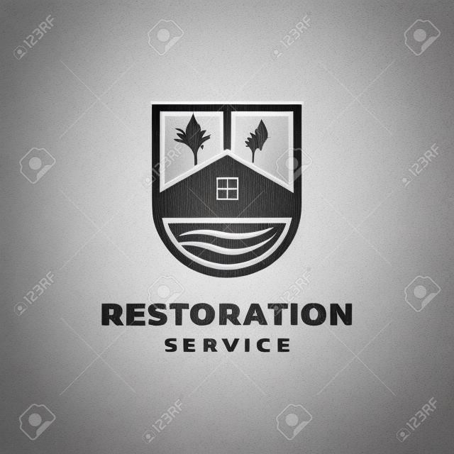 Building Restoration Services Logo Template Design. Vector illustration