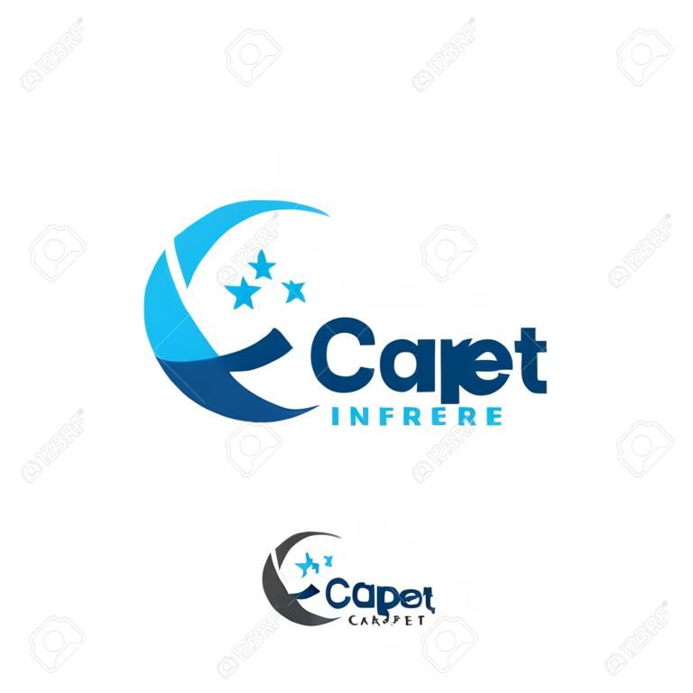 Letter C and clean carpet logo vector. Interiors cleaning service business logo template design concept.