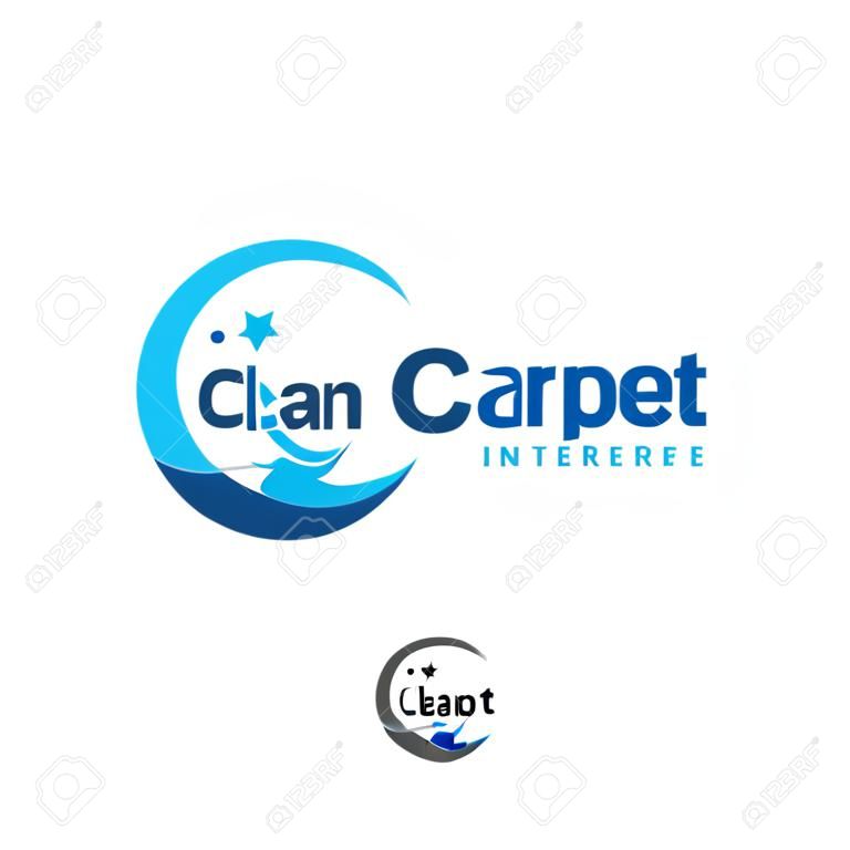 Letter C and clean carpet logo vector. Interiors cleaning service business logo template design concept.