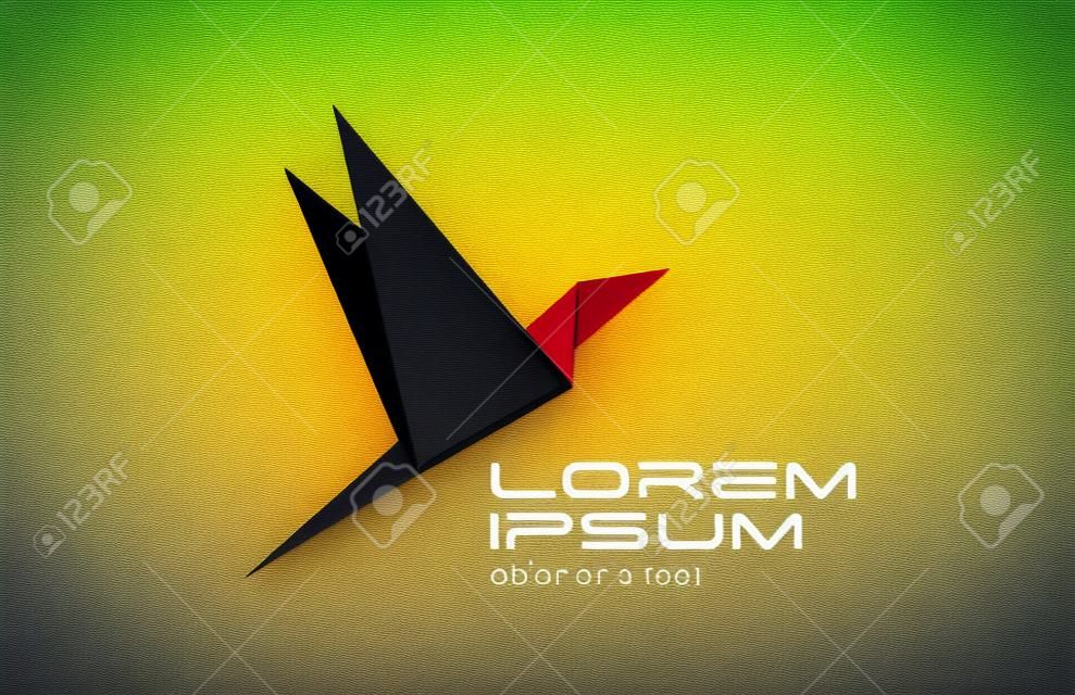 Ptak Origami Streszczenie ikona logo.