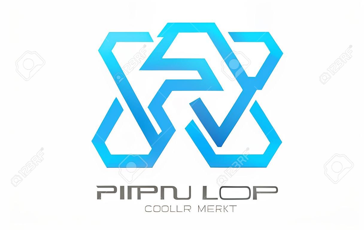 Octagon loop Logo vettoriale creativo design modello Infinity icona di loop Business Technology loop forma infinita