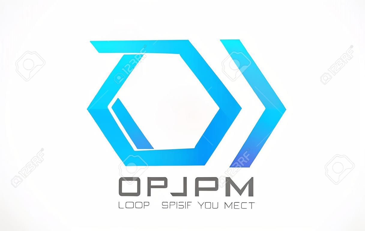 Octagon zapętlony Logo wektor szablon kreatywnych ikona Business Technology pętla nieskończoność kształt nieskończonej pętli