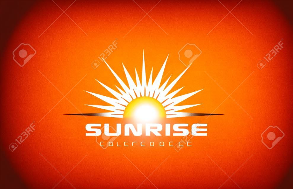 Güneş Logo Vintage kare şekli tasarım vektör şablonu. ışınları Logo soyut gün batımı kavramı simgesi olan Sunrise.