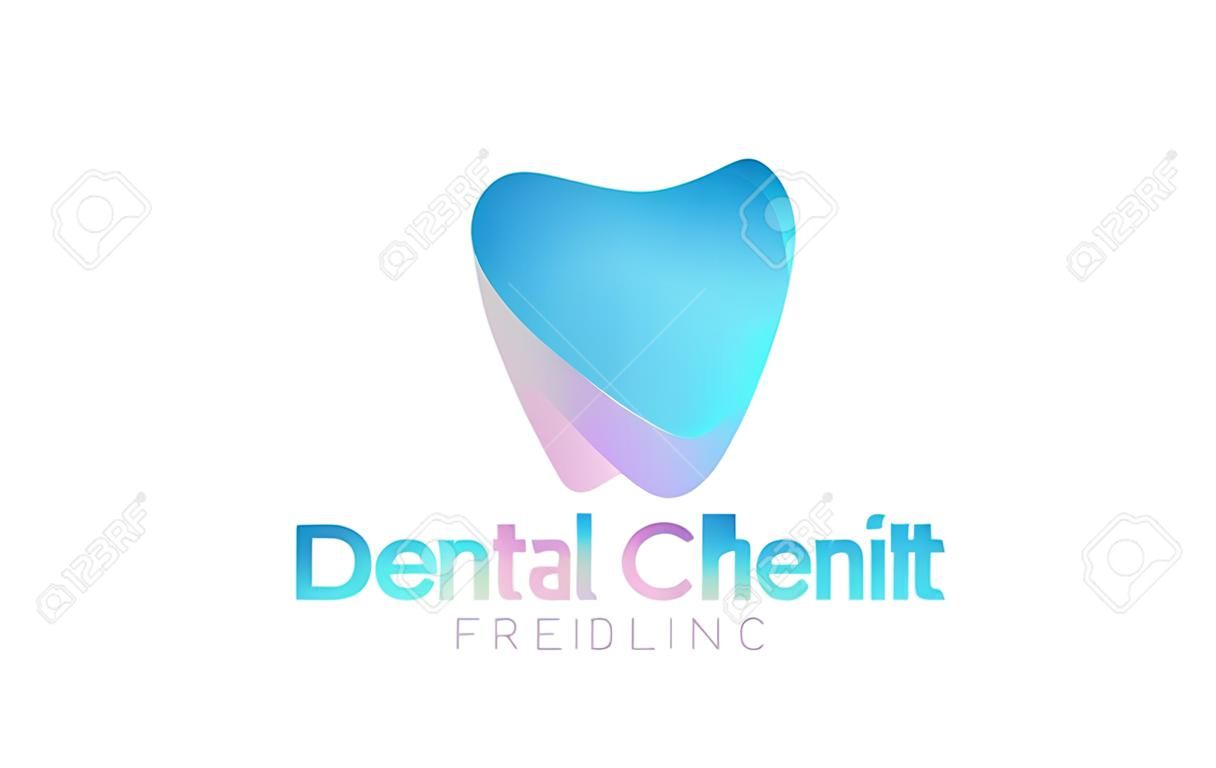 Dent Logo tasarımı vektör şablonu. Diş kliniği Logotype kavramı simgesi.