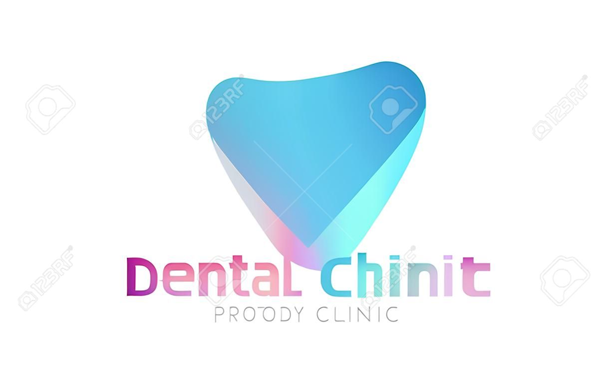 Dent Logo wektora projektowania szablonu. Klinika stomatologiczna Logotyp koncepcji ikony.
