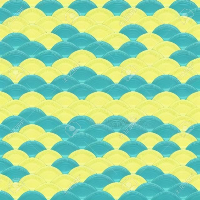 Traditional japanese seamless pattern with waves. Ornament for ceramic. Water texture. Nautical background. Vector illustration