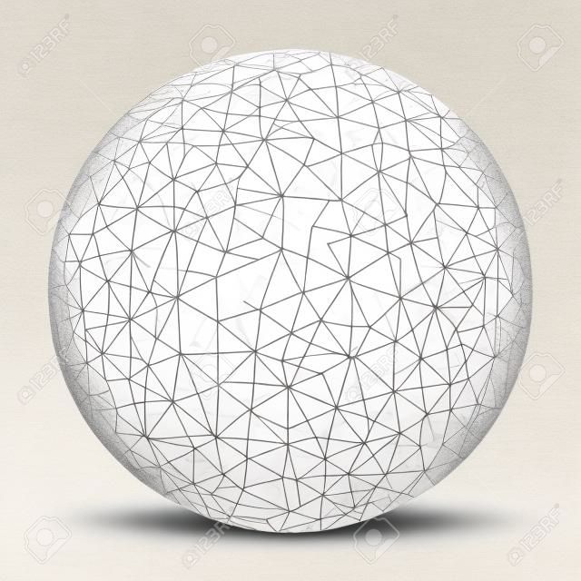 Mathematical formulary imprints on white Sphere. 