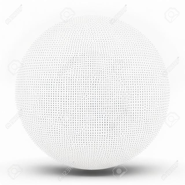 滑らかなシャドウとグラフ紙の質感、白い背景で隔離の数学記号と 3 D の白球