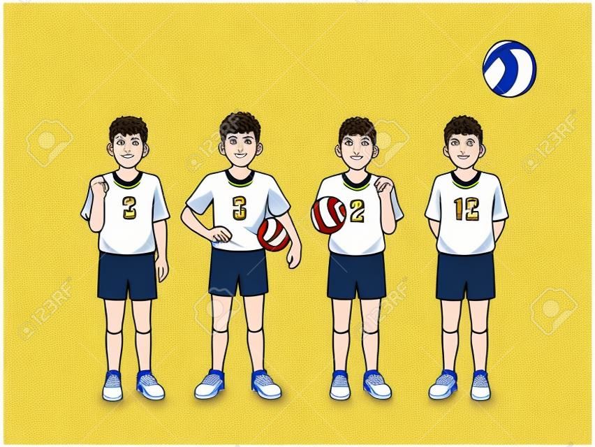 Clipart de garçons de club de volley-ball.