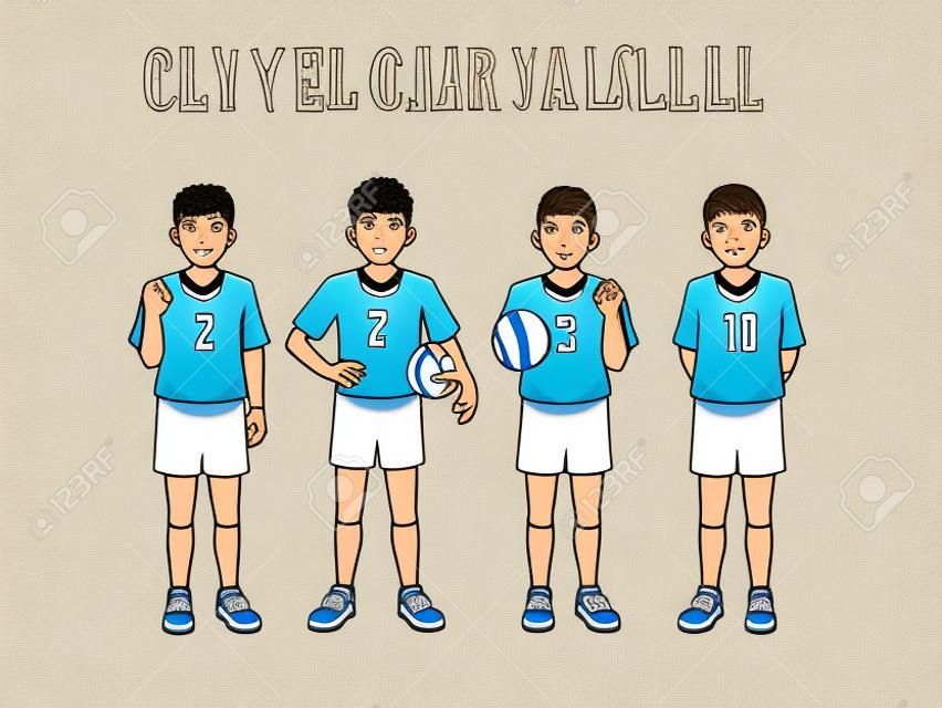 Clipart de garçons de club de volley-ball.