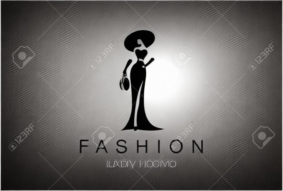 Fashion Luxury Glamour Elegant Woman silhouette Logo design vector template.
Lady negative space jewelry accessories Logotype concept icon.