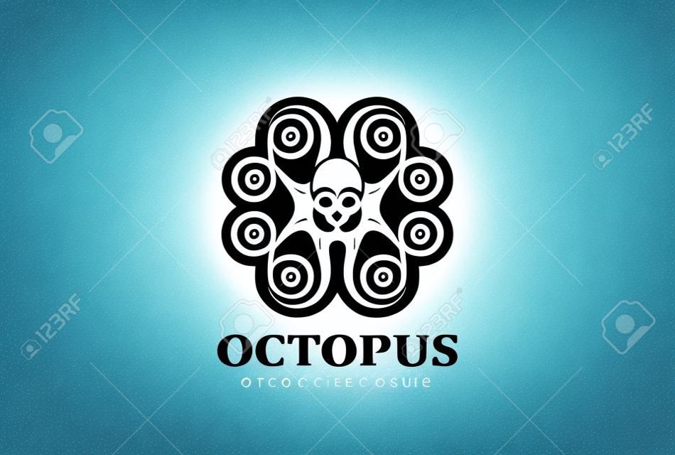 Octopus Abstract Star Circle shape Logo design vector template.
Seafood creative symbol Logotype concept icon