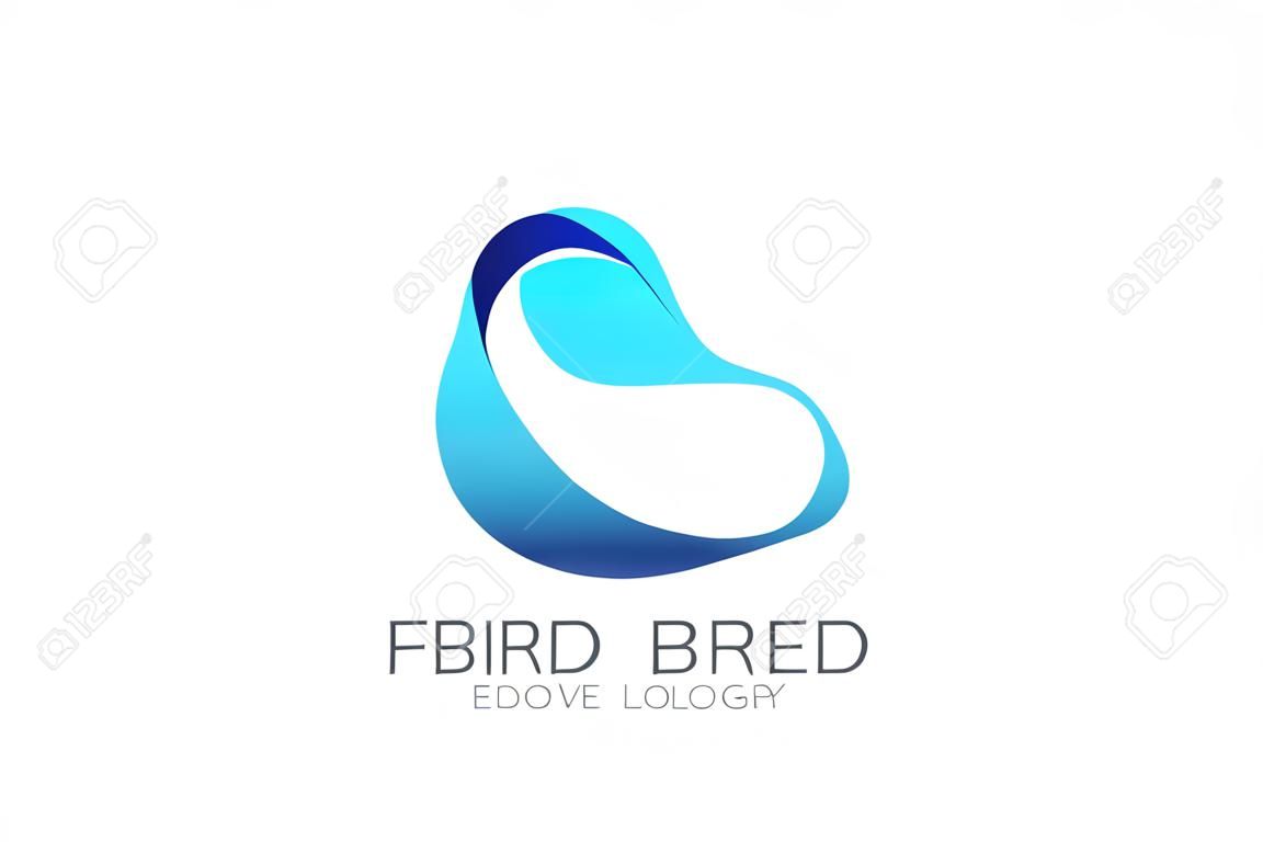 Streszczenie Ptak Logo wektora projektowania szablonu. Kreatywny Dove Logotyp technologii biznesowych koncepcji symbolu ikony.