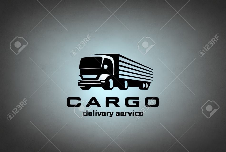 Truck Delivery Cargo Logo vector plantilla. Lorry Auto silueta de logotipo de vehículo de coche. Icono de estilo de espacio negativo