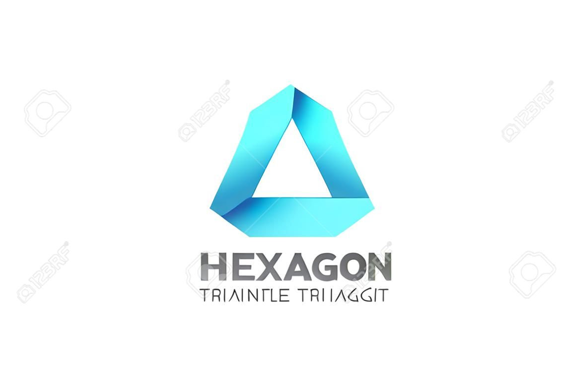 Sechskant-Dreieck-Logo geschlungene Unendlichkeit Design Vektor Vorlage. Großunternehmen Technologie unendlich Logo-Konzept-Symbol