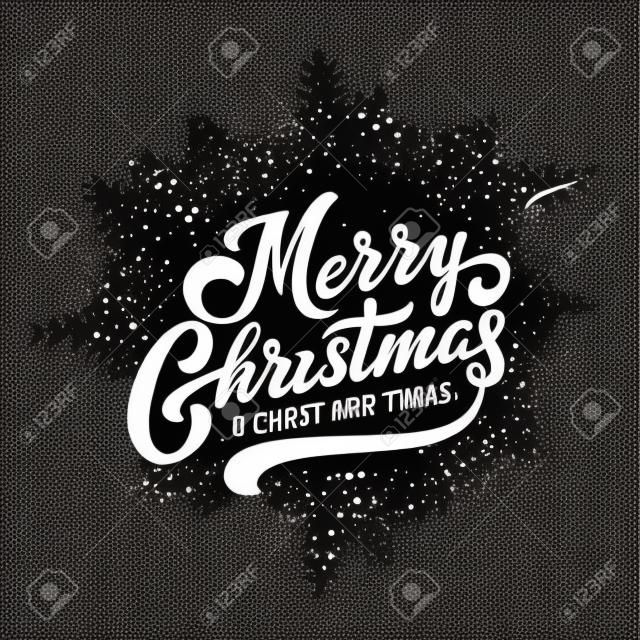 Merry Christmas vector text Calligraphic Lettering design card template.
Creative typography for Holiday Greeting Gift Poster. Calligraphy Font style Banner