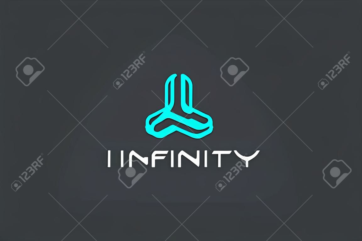 Infinity Looped Triangle abstract Logo design vector template Lineaire stijl. Corporate Business Technology oneindige loop Logotype concept pictogram