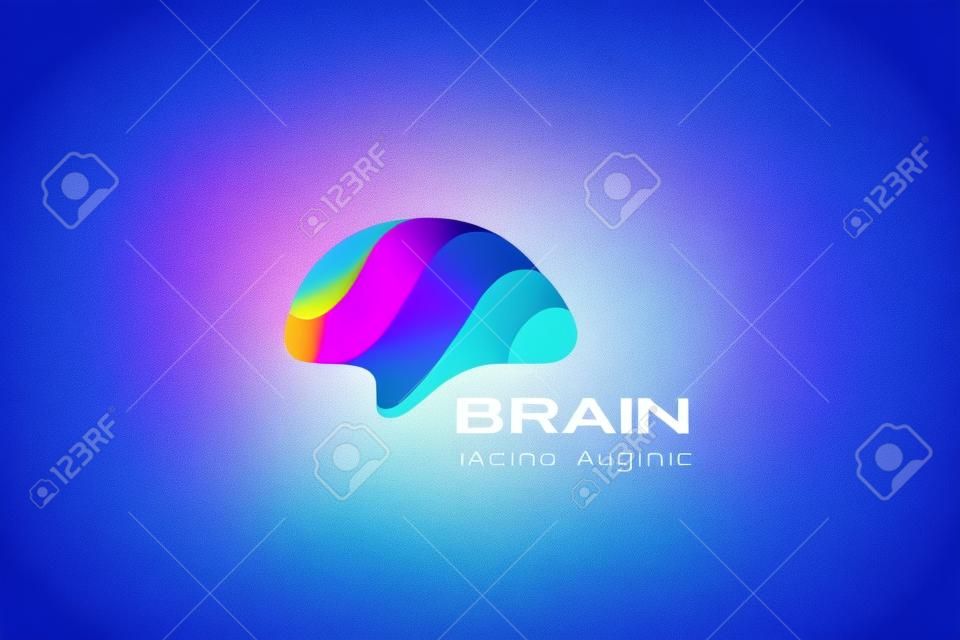 Brain Logo Artificial Intelligence design abstract vector template. Creative Brainstorm Think Psychology Mind Logotype concept icon.