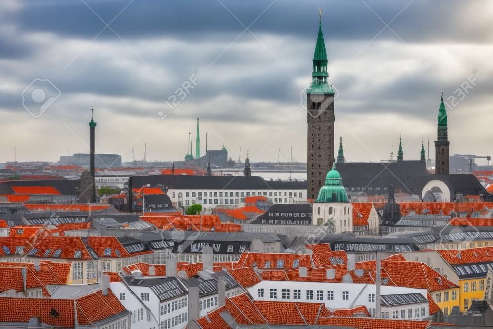 哥本哈根丹麦老城区的天际线