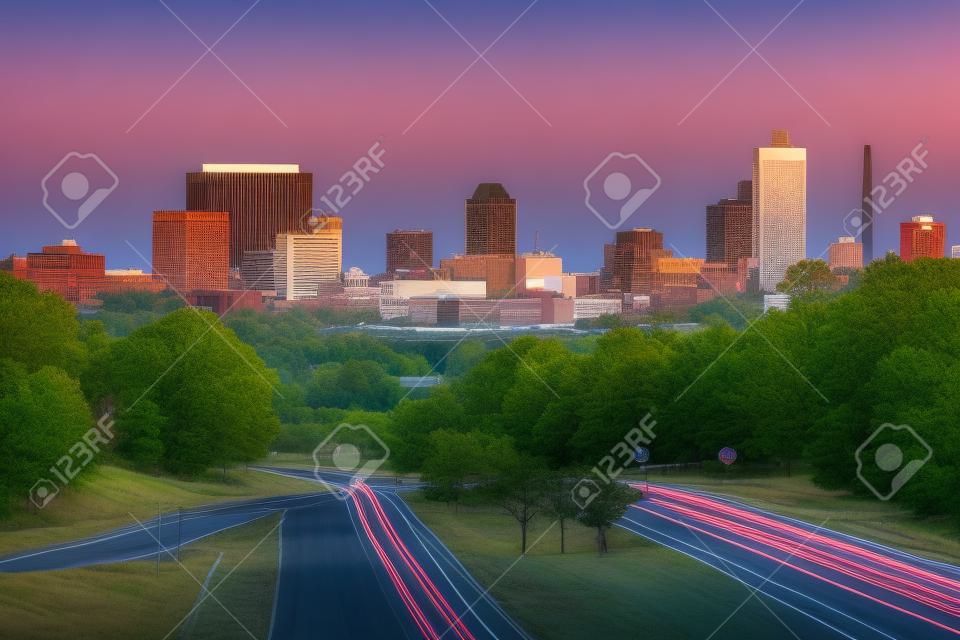 Columbia, South Carolina, USA skyline and highway.