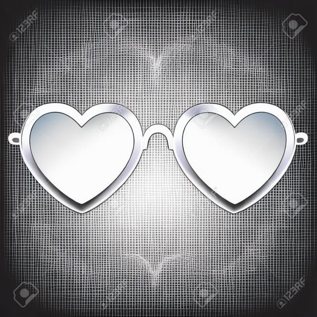Gafas corazón forma boceto gráficos vectoriales color imagen