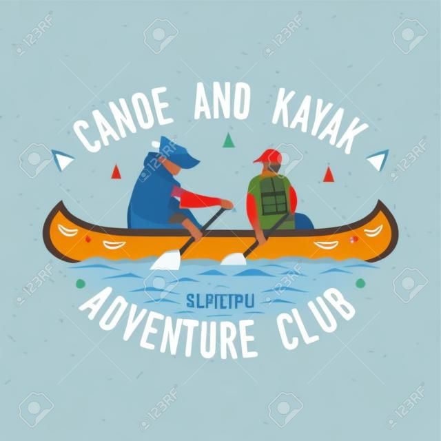 Kano ve Kayak kulübü vektör illüstrasyonu.