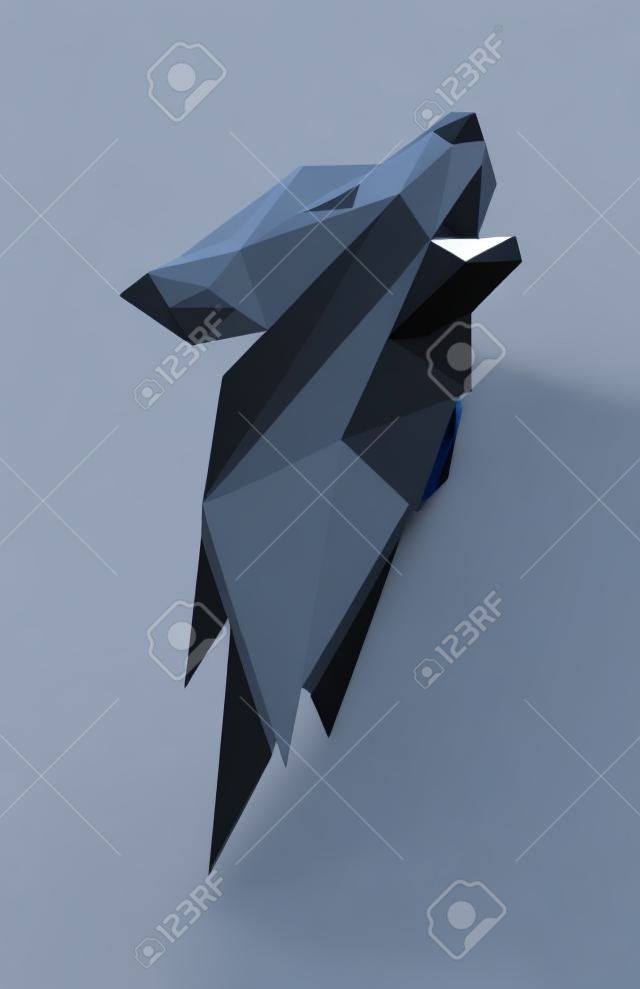 Vector wolf in low poly style