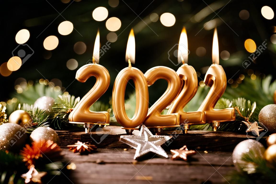 Fond De Vacances Bonne Année 2024. Numéros De L'année 2024 Réalisés Par Des  Bougies Allumées