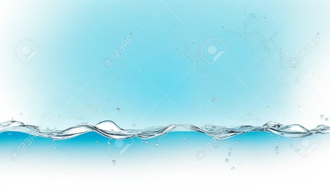 Water splash isoliert auf weißem Hintergrund.