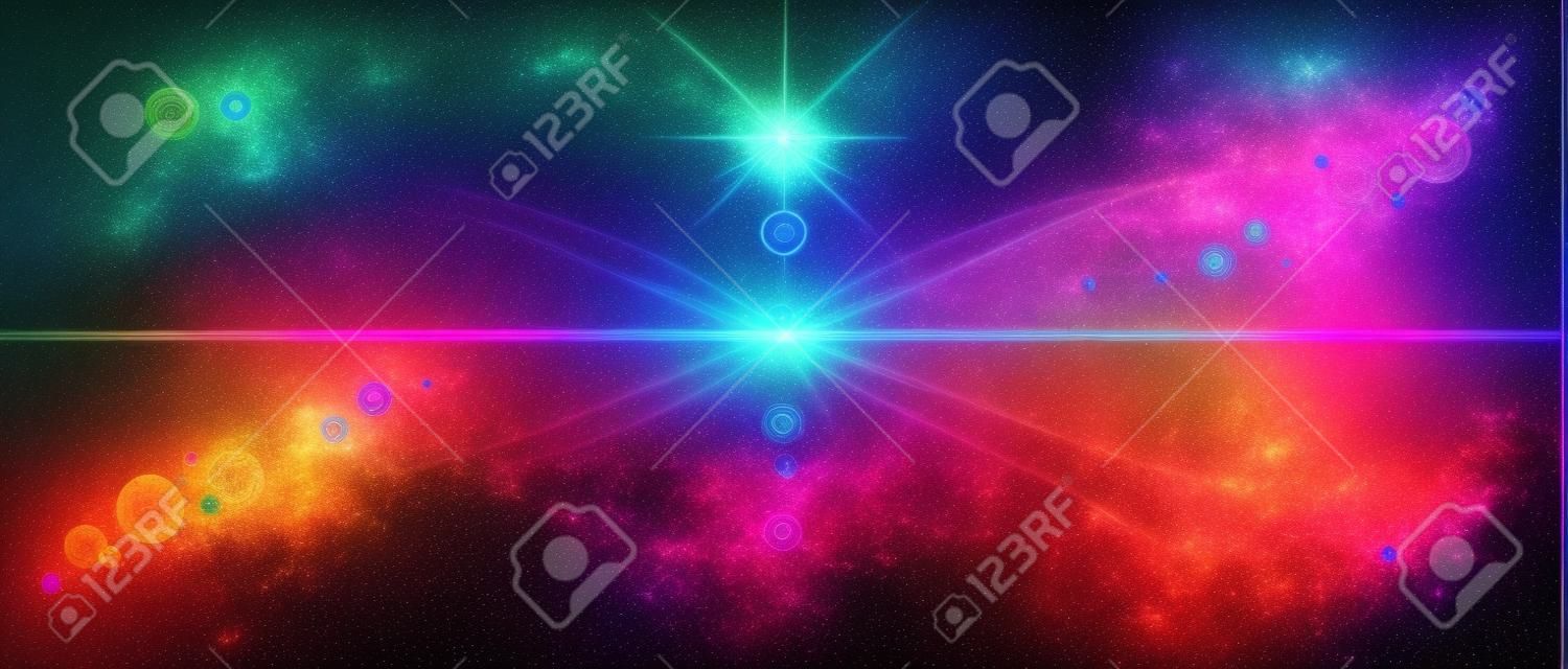 Symbol or sign of infinity with the image of the chakras on the beautiful, colorful background