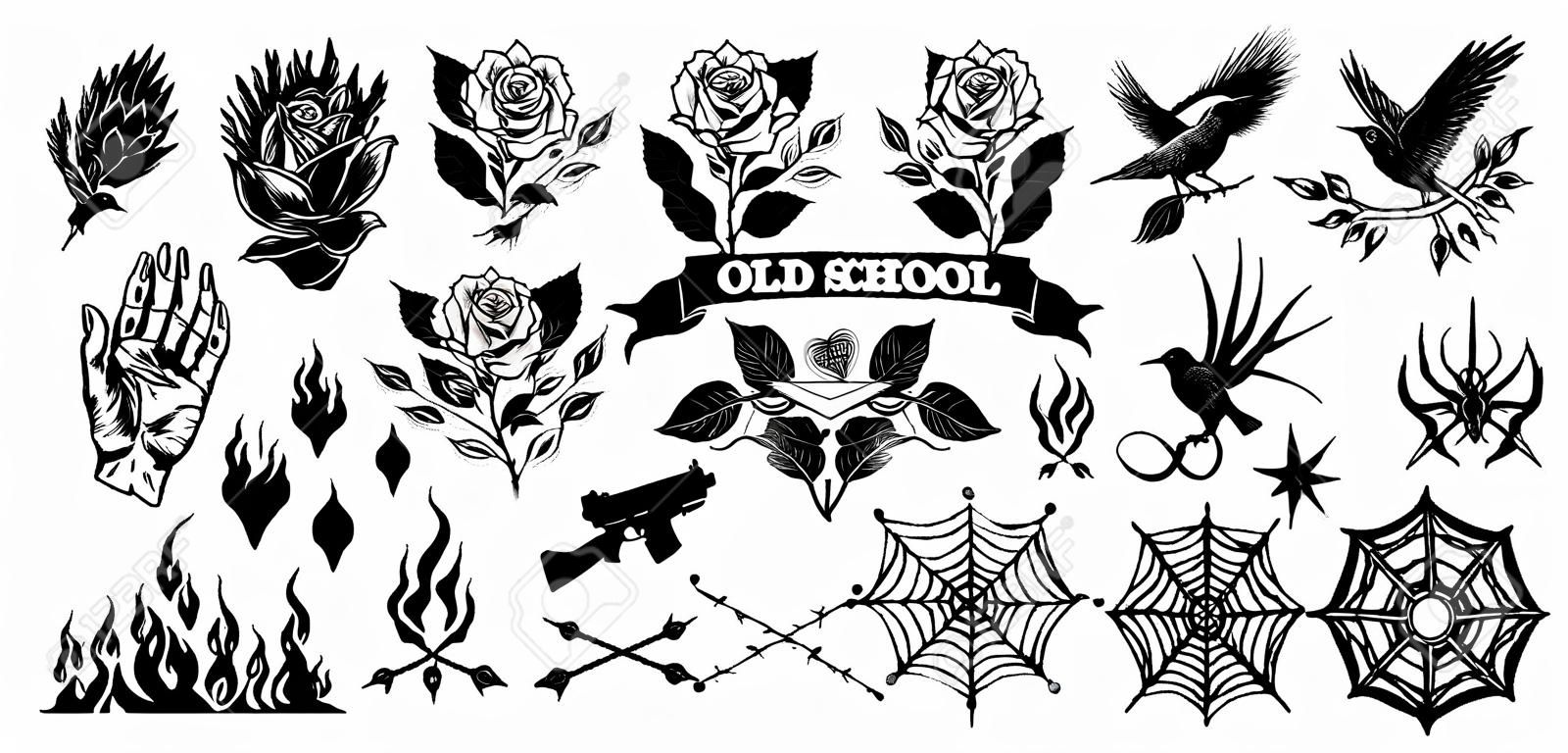 Tatuagens da velha escola, y2k, Neo tribal. Tatuagens clássicas da velha escola