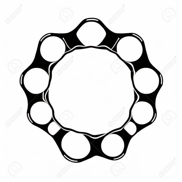 Cercle de chaîne de bicyclette sur un fond blanc