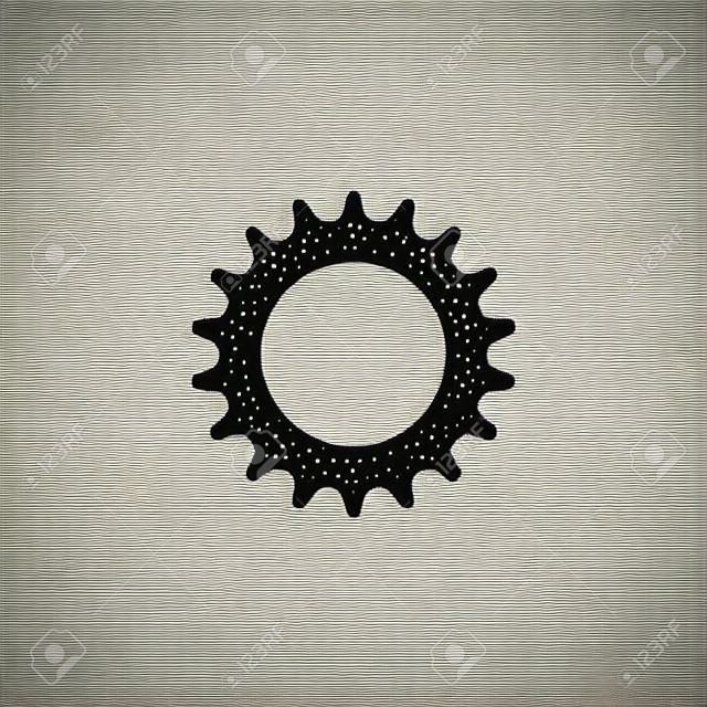 Bicycle sprocket. ícone de vetor
