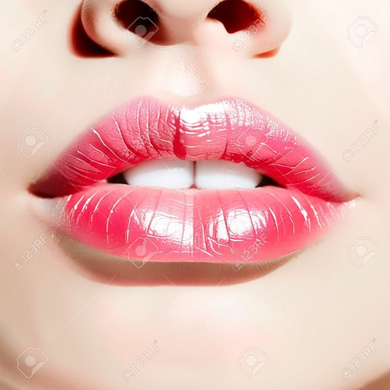body part portrait of beautiful young woman lips make-up