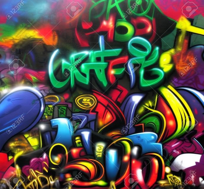 La pared de graffiti urbano hip hop de fondo