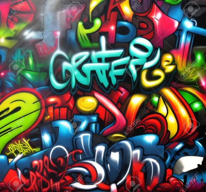 Граффити стены городских хип-хоп фоне