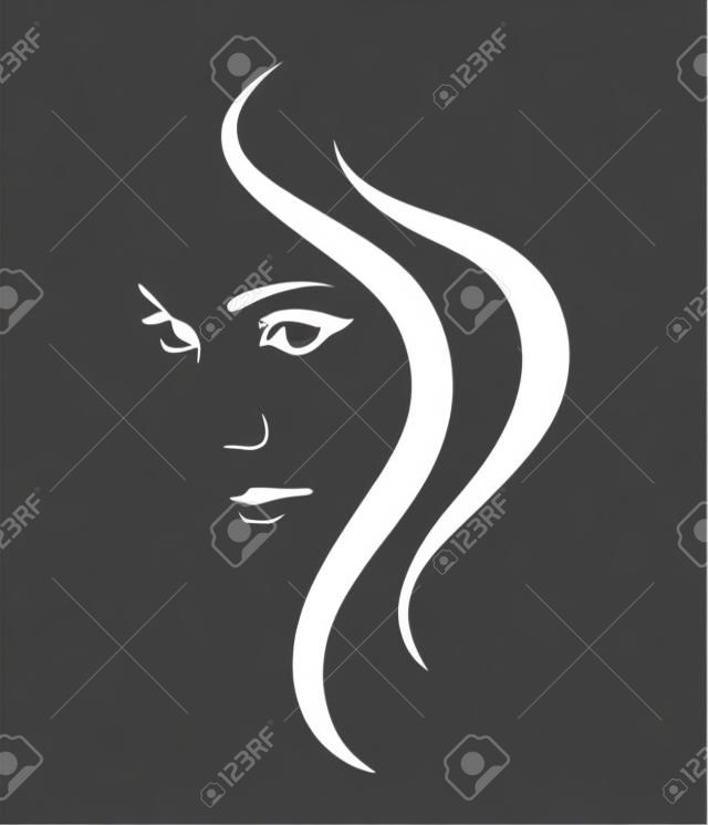Girl face vector symbol