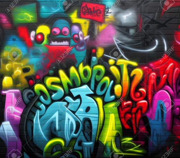 Fundo de arte urbana de parede Graffiti Grunge hip hop design artístico