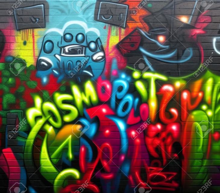 Graffiti wall urban art background  Grunge hip hop artistic design