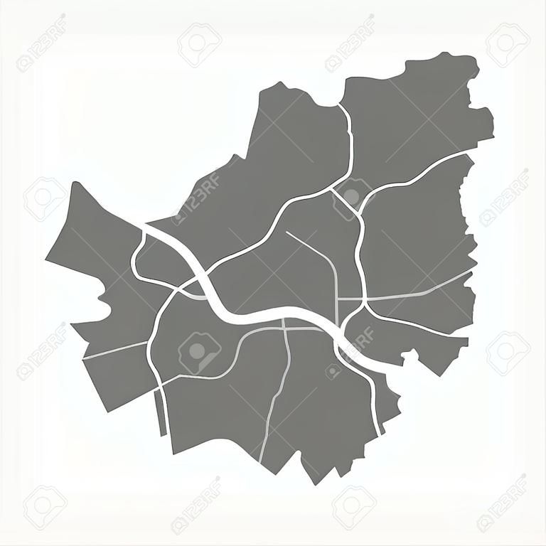背景に分離されたソウルの地図。