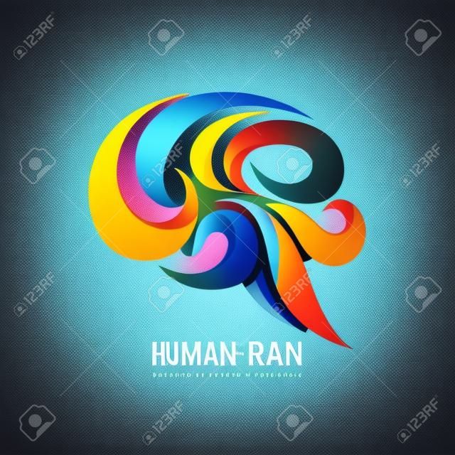 Creative idea - business vector logo template concept illustration. Abstract human brain colorful sign. Flexible smooth design element.