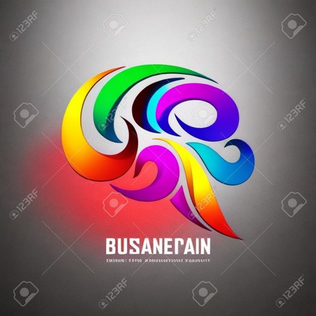 Creative idea - business vector logo template concept illustration. Abstract human brain colorful sign. Flexible smooth design element.