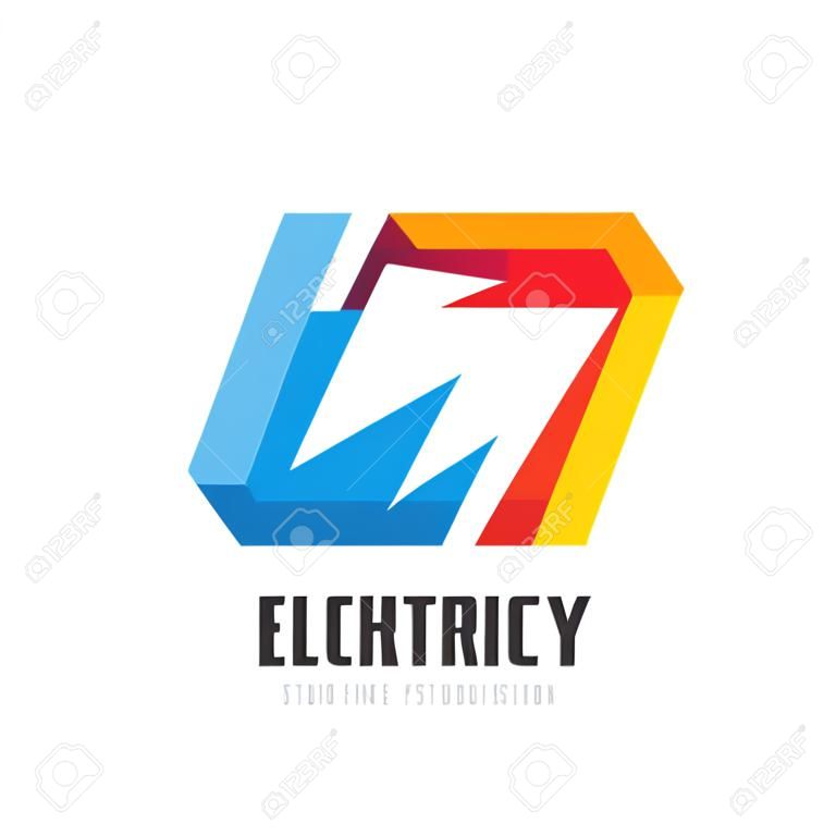 Fulmine - illustrazione di concetto di vettore logo aziendale modello. Segno dell'icona di energia energia elettrica. Elemento di design.