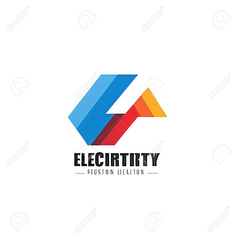 Fulmine - illustrazione di concetto di vettore logo aziendale modello. Segno dell'icona di energia energia elettrica. Elemento di design.